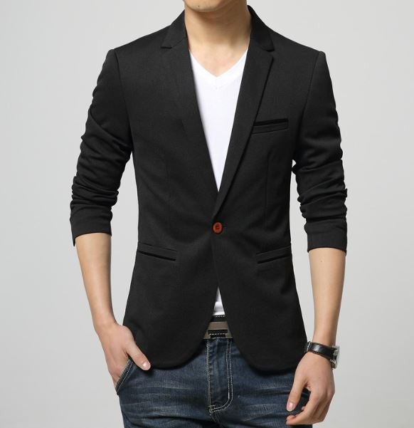 Mens slim fit fashion cotton blazer Suit Jacket black blue beige plus size M to 6XL Male blazers Mens coat Wedding dress-Dollar Bargains Online Shopping Australia