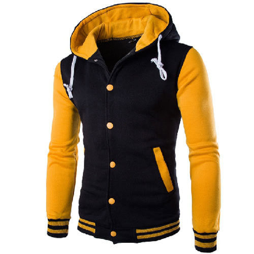 Hooded Baseball Jacket Men Fashion Design Black Mens Slim Fit Varsity Jacket Brand Stylish College-Dollar Bargains Online Shopping Australia