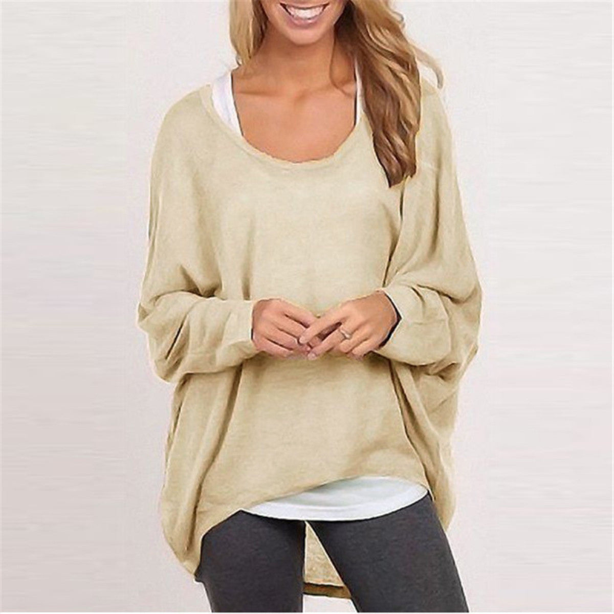 Women Sweater Jumper Pullover Batwing Long Sleeve Casual Loose Solid Blouse Shirt Top Plus-Dollar Bargains Online Shopping Australia