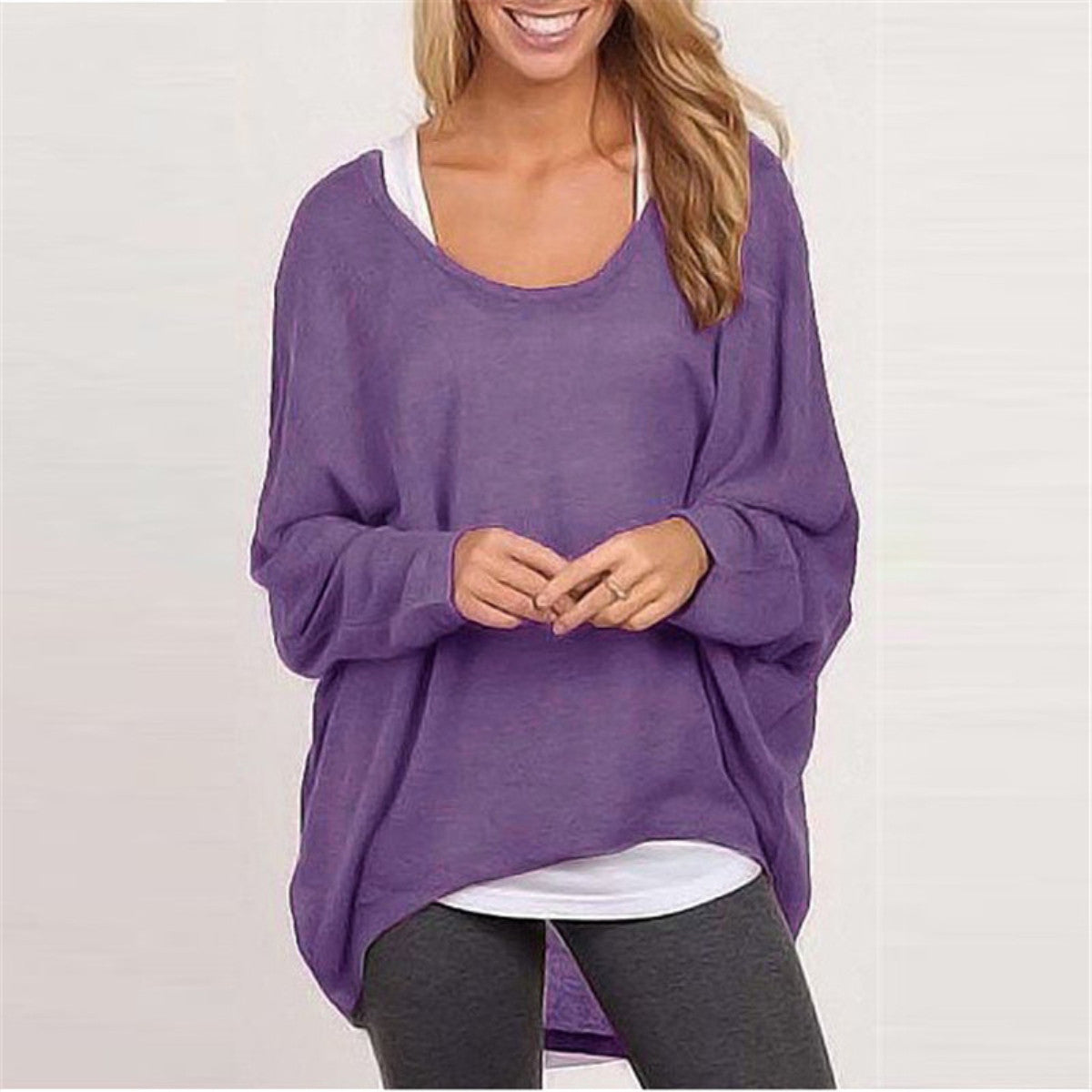 Women Sweater Jumper Pullover Batwing Long Sleeve Casual Loose Solid Blouse Shirt Top Plus-Dollar Bargains Online Shopping Australia