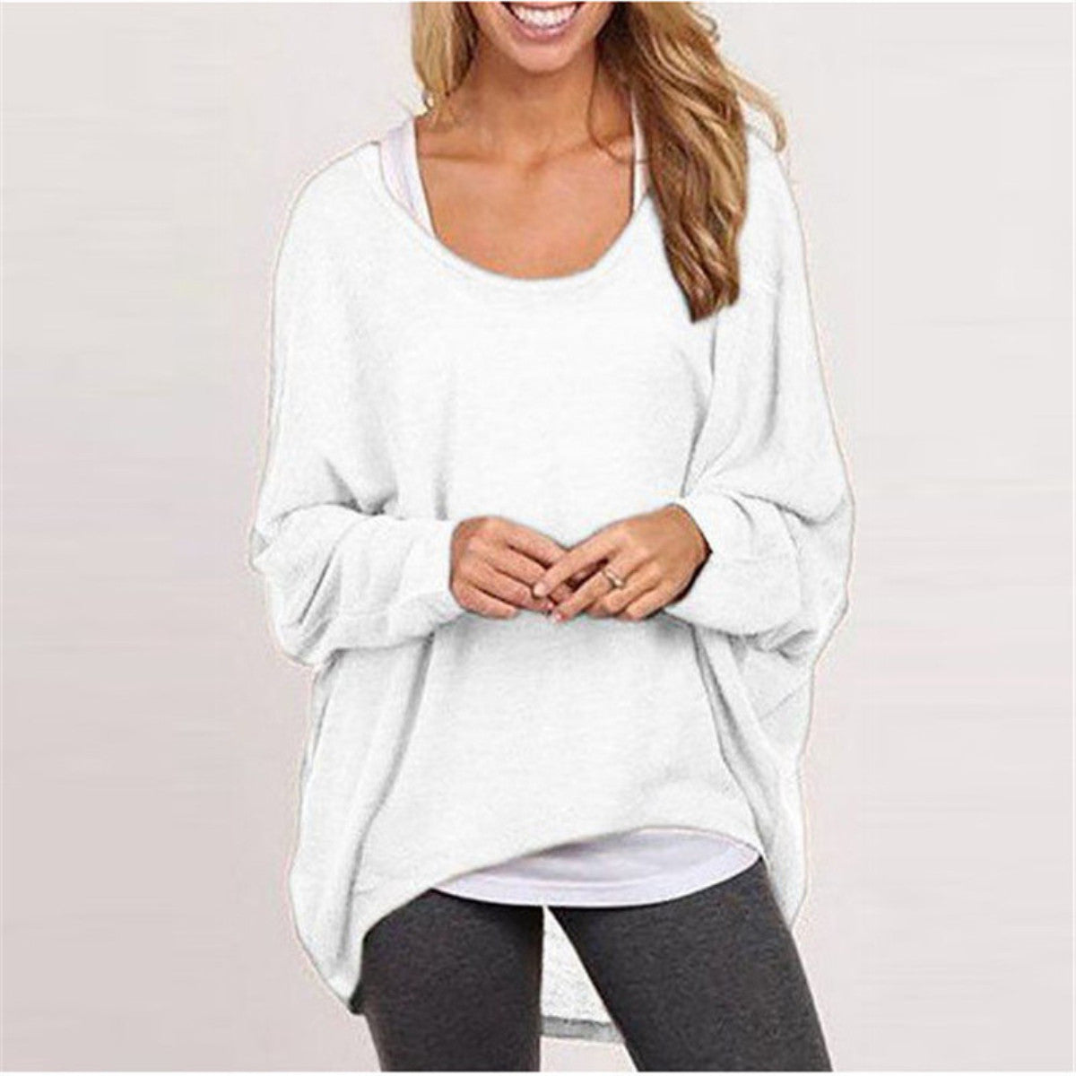 Women Sweater Jumper Pullover Batwing Long Sleeve Casual Loose Solid Blouse Shirt Top Plus-Dollar Bargains Online Shopping Australia