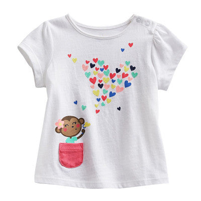 18 Months-6T Baby Girls T-Shirt Summer Children's Tops Clothing Cute Cartoon Baby Girl And Dog Creative T-Shirt-Dollar Bargains Online Shopping Australia