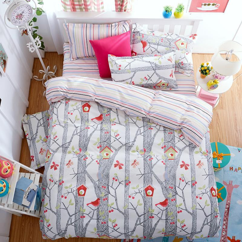Fashion Bedding Set 4pcs/3pcs Duvet Cover Sets Soft Polyester Bed Linen Flat Bed Sheet Set Pillowcase Home Textile Drop Ship-Dollar Bargains Online Shopping Australia