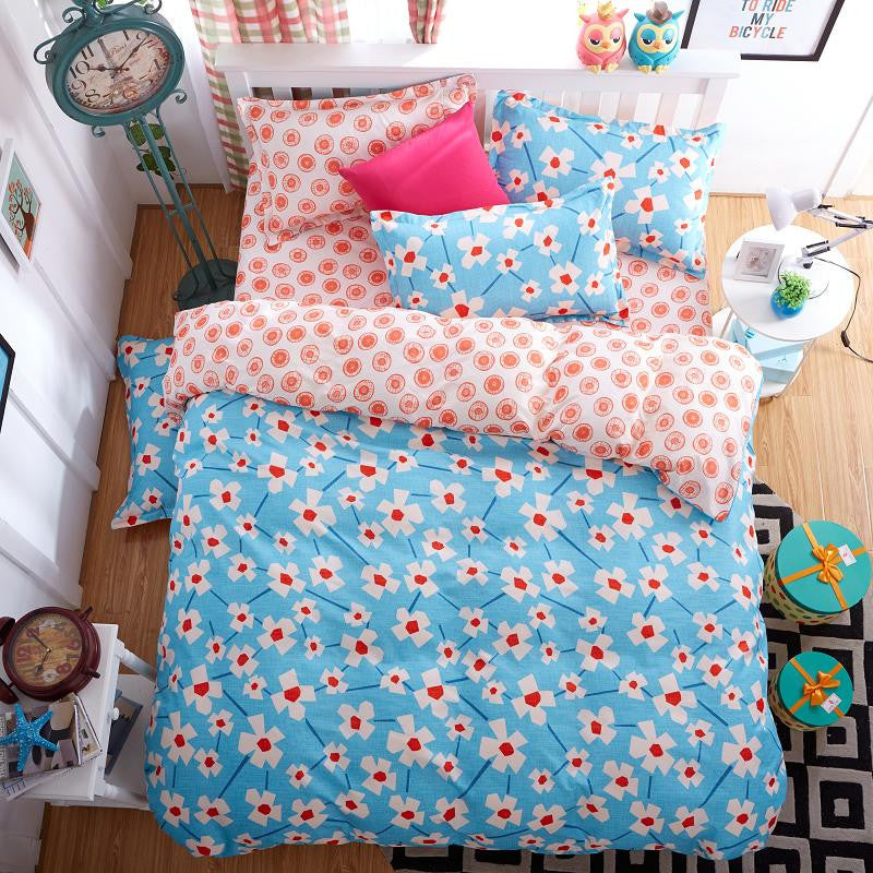 Fashion Bedding Set 4pcs/3pcs Duvet Cover Sets Soft Polyester Bed Linen Flat Bed Sheet Set Pillowcase Home Textile Drop Ship-Dollar Bargains Online Shopping Australia