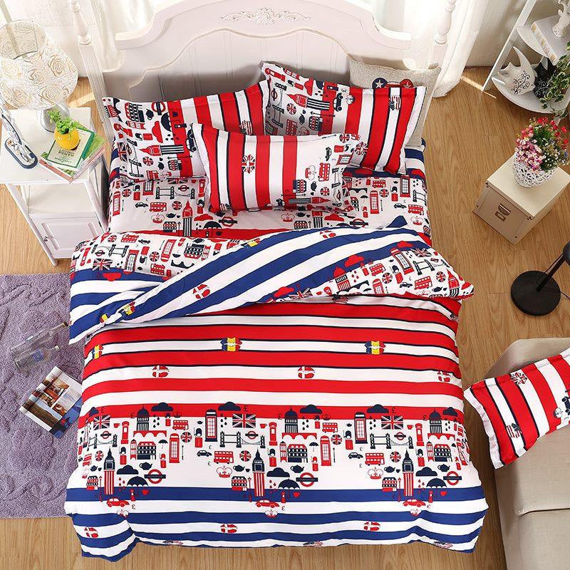 Fashion Bedding Set 4pcs/3pcs Duvet Cover Sets Soft Polyester Bed Linen Flat Bed Sheet Set Pillowcase Home Textile Drop Ship-Dollar Bargains Online Shopping Australia