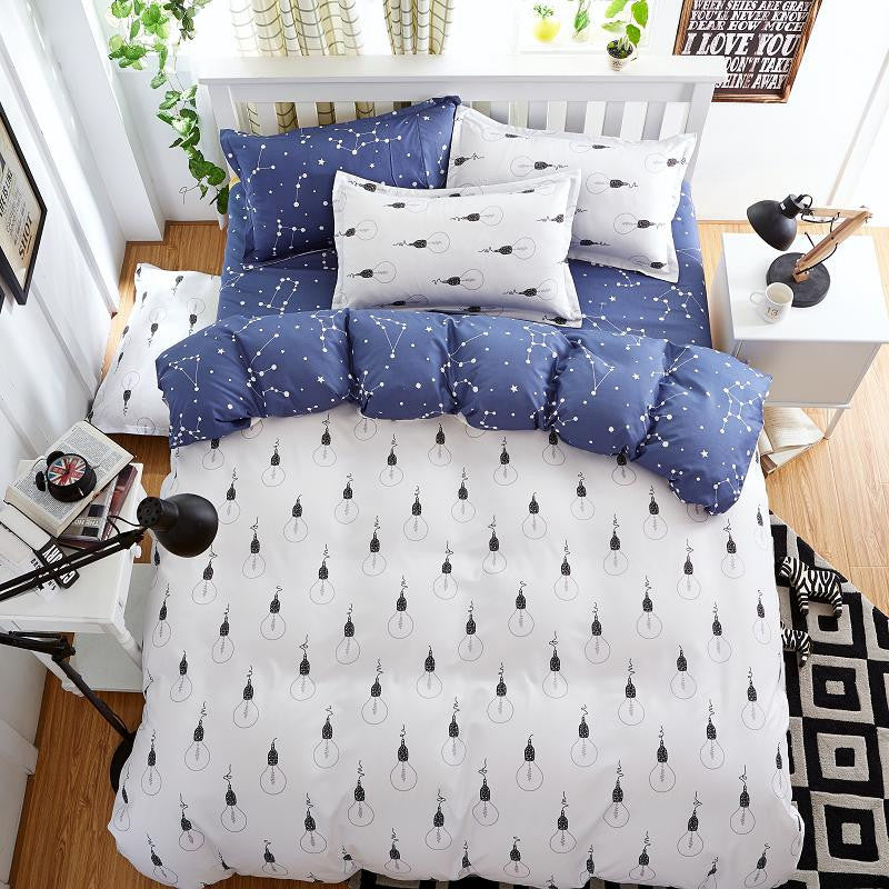 Fashion Bedding Set 4pcs/3pcs Duvet Cover Sets Soft Polyester Bed Linen Flat Bed Sheet Set Pillowcase Home Textile Drop Ship-Dollar Bargains Online Shopping Australia