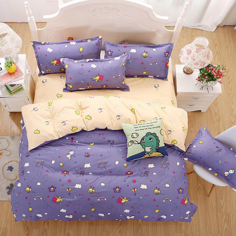 Fashion Bedding Set 4pcs/3pcs Duvet Cover Sets Soft Polyester Bed Linen Flat Bed Sheet Set Pillowcase Home Textile Drop Ship-Dollar Bargains Online Shopping Australia