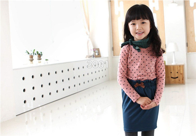 Korean Baby Kids Girl Dots Long Sleeve T-shirt Tops Blouse Tee Shirt 2-7Year-Dollar Bargains Online Shopping Australia