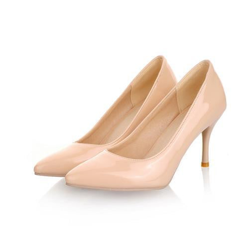 Five colors Plus Size 34-46 Fashion high heels women pumps thin heel classic white red beige wedding shoes-Dollar Bargains Online Shopping Australia