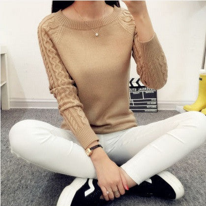 Winter Women Long Sleeve Gray Casual Cashmere Sweaters and Pullovers Female Lover Trendy Solid Pull Femme Best Knitted Sweater-Dollar Bargains Online Shopping Australia