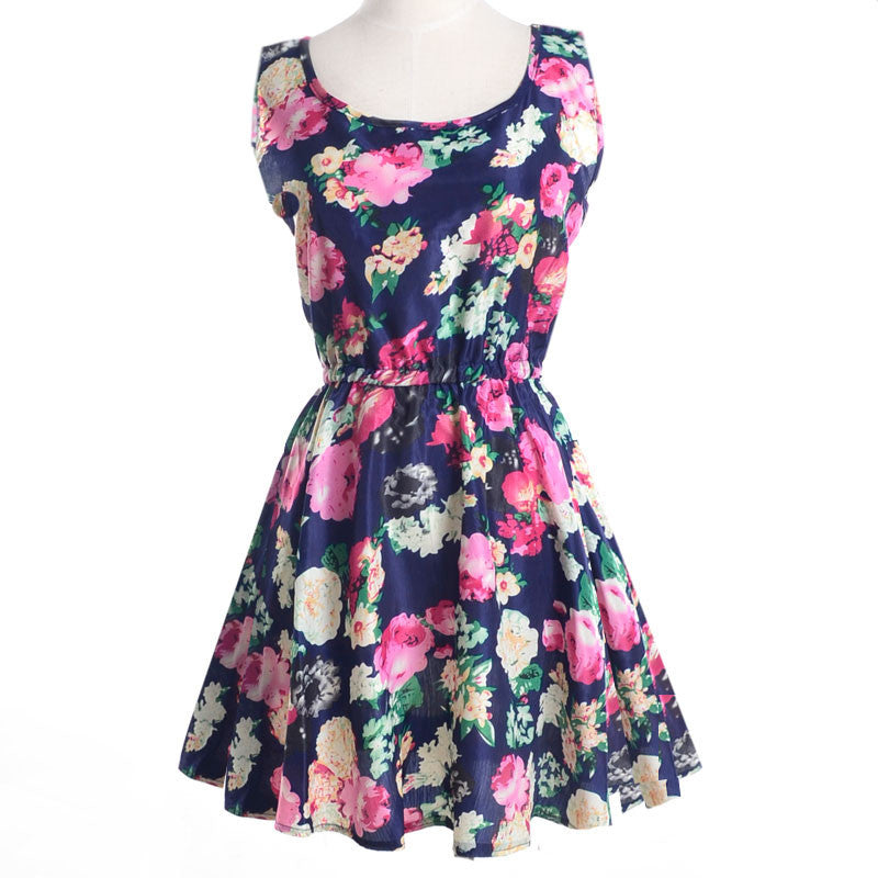 Fashion Design European party Flower prints Slim Dress Femininas Spring Summer Clothing-Dollar Bargains Online Shopping Australia