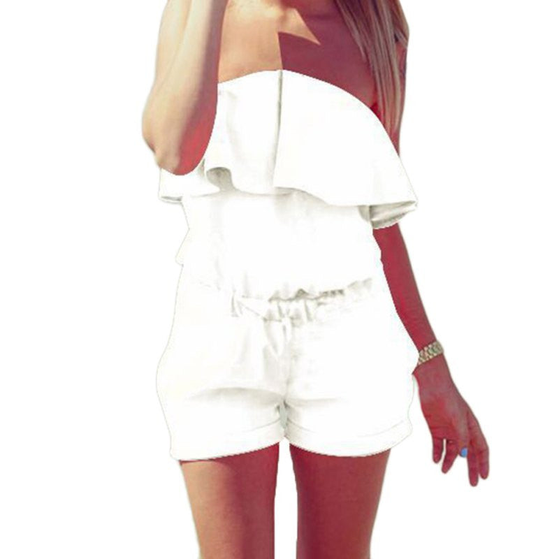 Women Rompers and Jumpsuit Sexy Strapless Fashion Solid Summer Shorts-Dollar Bargains Online Shopping Australia