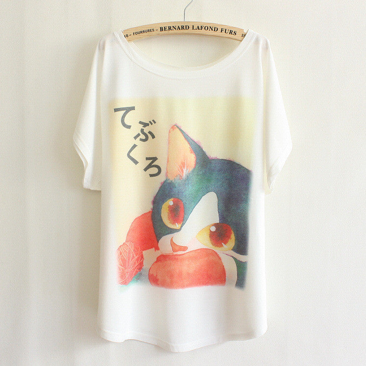 Fashion Summer Tee Shirt Women T-shirt Harajuku Elephant Animal Print Short Sleeve Camisetas Mujer White T shirt Women Tops-Dollar Bargains Online Shopping Australia