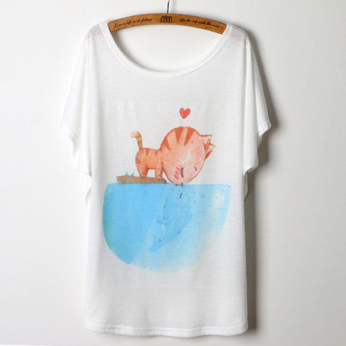 Fashion Summer Tee Shirt Women T-shirt Harajuku Elephant Animal Print Short Sleeve Camisetas Mujer White T shirt Women Tops-Dollar Bargains Online Shopping Australia