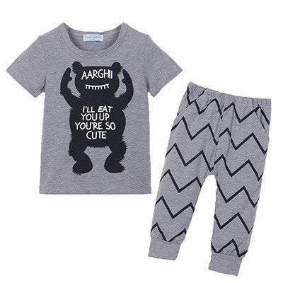 Bear Leader kids boys summer style infant clothes baby clothing sets boy Cotton little monsters short sleeve 2pcs baby-Dollar Bargains Online Shopping Australia