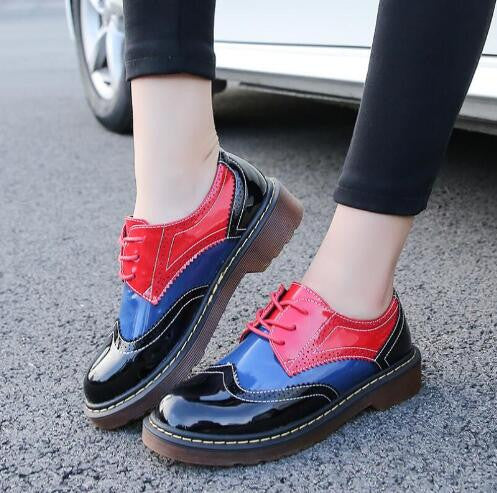 Brand Shoes Woman Print Brogue Oxford Shoes National Style PU Flats Shoes Bohemia Moccasins Ladies Shoes-Dollar Bargains Online Shopping Australia