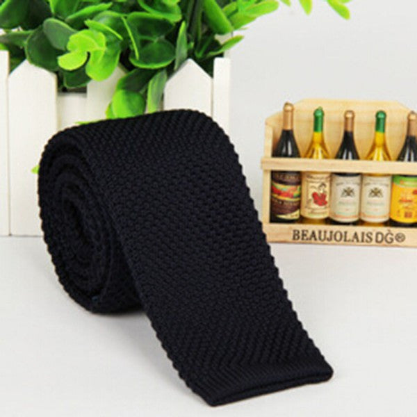 Men's Fashion Solid Tie Knit Knitted Tie Plain Necktie Narrow Slim Skinny Woven-Dollar Bargains Online Shopping Australia