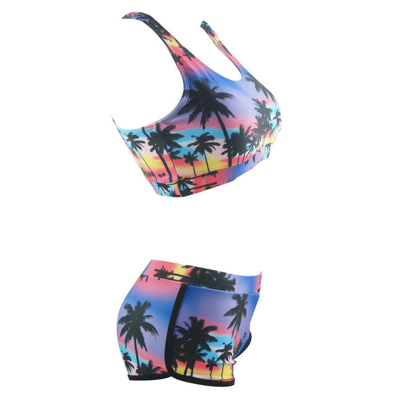 Sexy Bikinis Set Swimwear Women Swimsuits biquini Printing Shorts Straight Beachwear Swim Bathing Suits-Dollar Bargains Online Shopping Australia