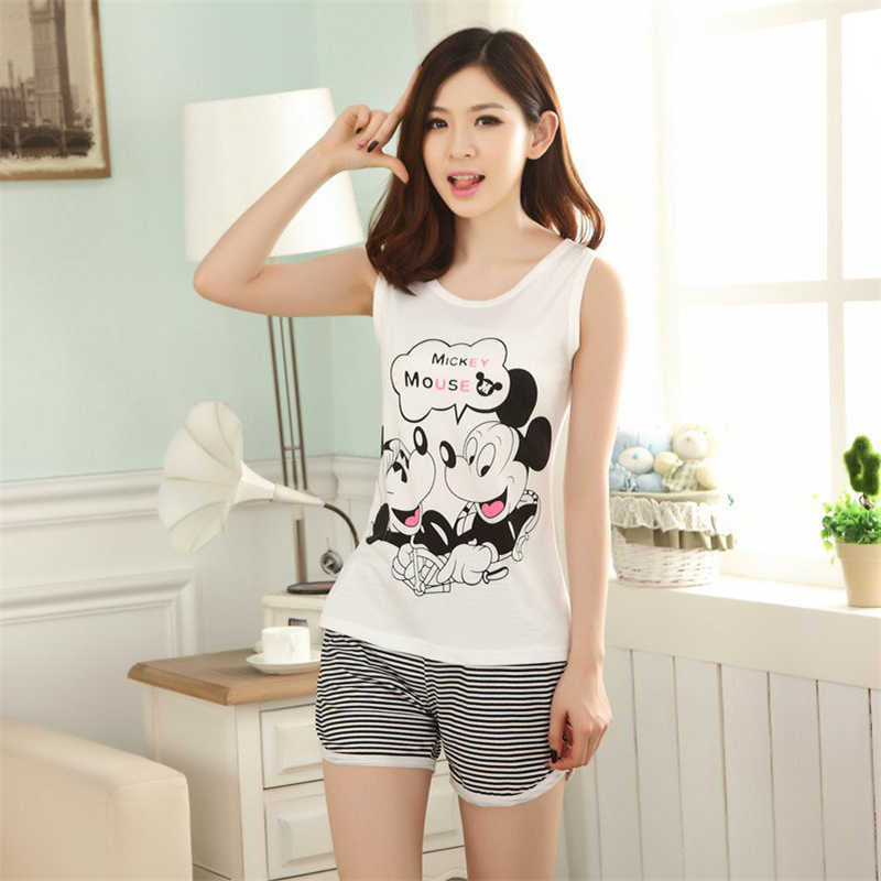 Shirt Autumn Women Pyjamas Clothing Brand Famaily Tracksuit Sleeveless Tops Shorts Set Female Pyjamas Sets Night Suit Sleepwear-Dollar Bargains Online Shopping Australia