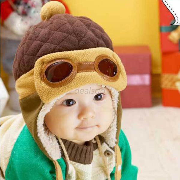 Boys Girls Baby Pilot Aviator Hat Winter Cotton Warm Ear Cap Beanie 4 Colors-Dollar Bargains Online Shopping Australia