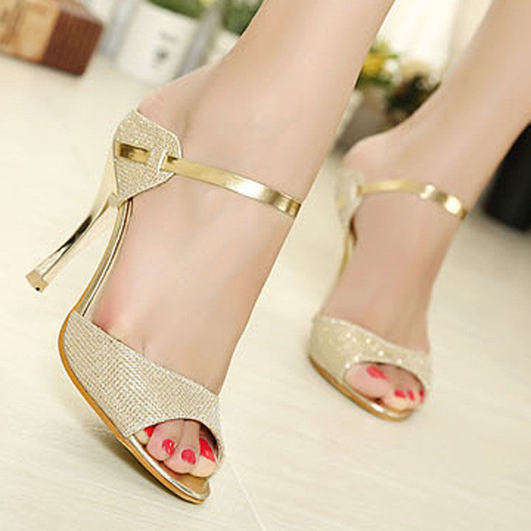 Summer High Heels Sandals Shoes Women Sandals Beautiful Silver Gold Sandals Zapatos Mujer-Dollar Bargains Online Shopping Australia