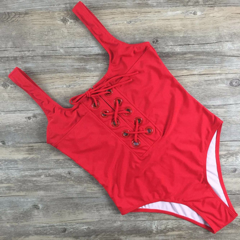 NEW White Black Red bandage one piece swimsuit strappy one piece swimwear bathing suit vintage white monokini-Dollar Bargains Online Shopping Australia