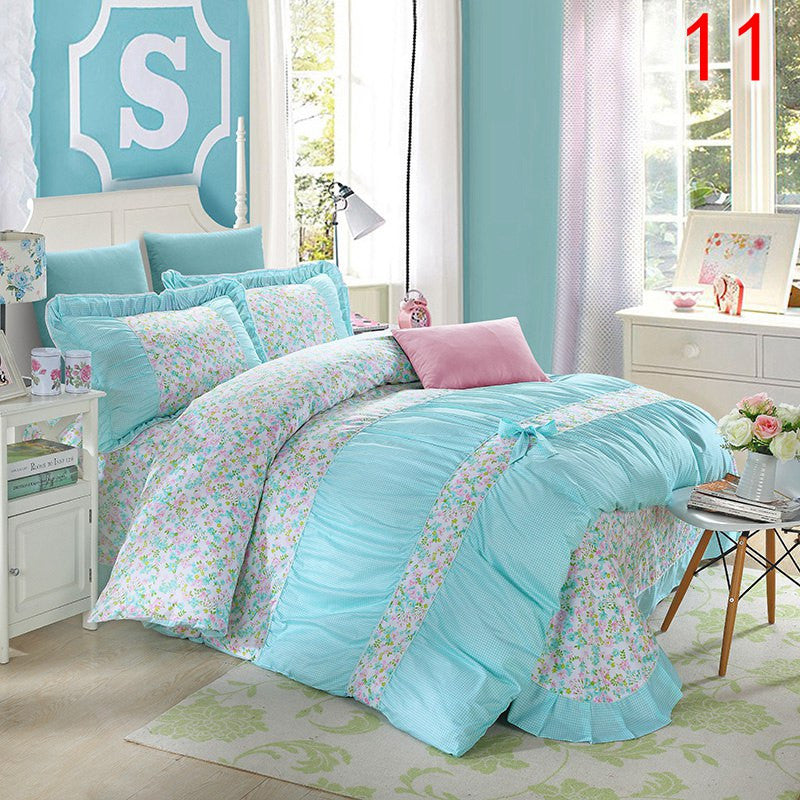 YADIDI 100% Cotton Classic Princess Polka Dot Girls Bedding Sets Bedroom Bed Sheet Duvet Cover Pillowcase Twin Queen King size-Dollar Bargains Online Shopping Australia
