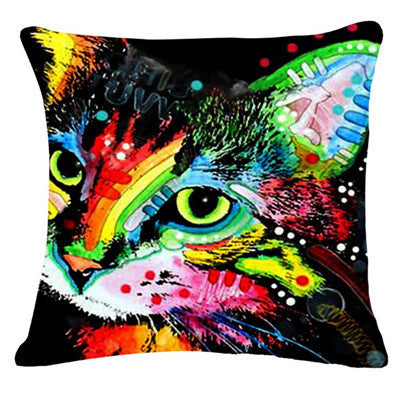 Animal Cartoon Style Throwpillow Decor Cushion Linen Cotton Colorful Cat Printed Pattern Throw Pillow Cushion Home Decor-Dollar Bargains Online Shopping Australia