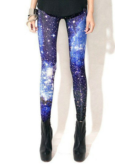 SexeMara Blue Galaxy Print Leggings Gothic Creative Fitness Women Fashion Shape Popular Sexy Popular Pants BL-238-Dollar Bargains Online Shopping Australia