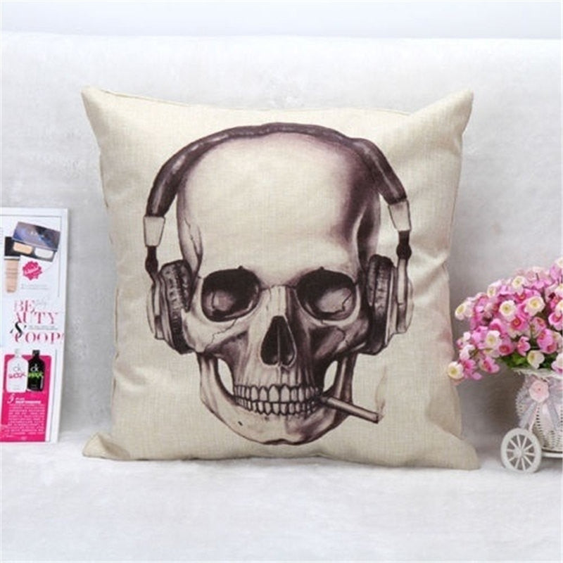 Skull Pillowcase Punk Skull Halloween Pillow Case Lovers Terror Crown Sugar Skull Skeleton 18x18 inches Throw Pillow Decorative-Dollar Bargains Online Shopping Australia