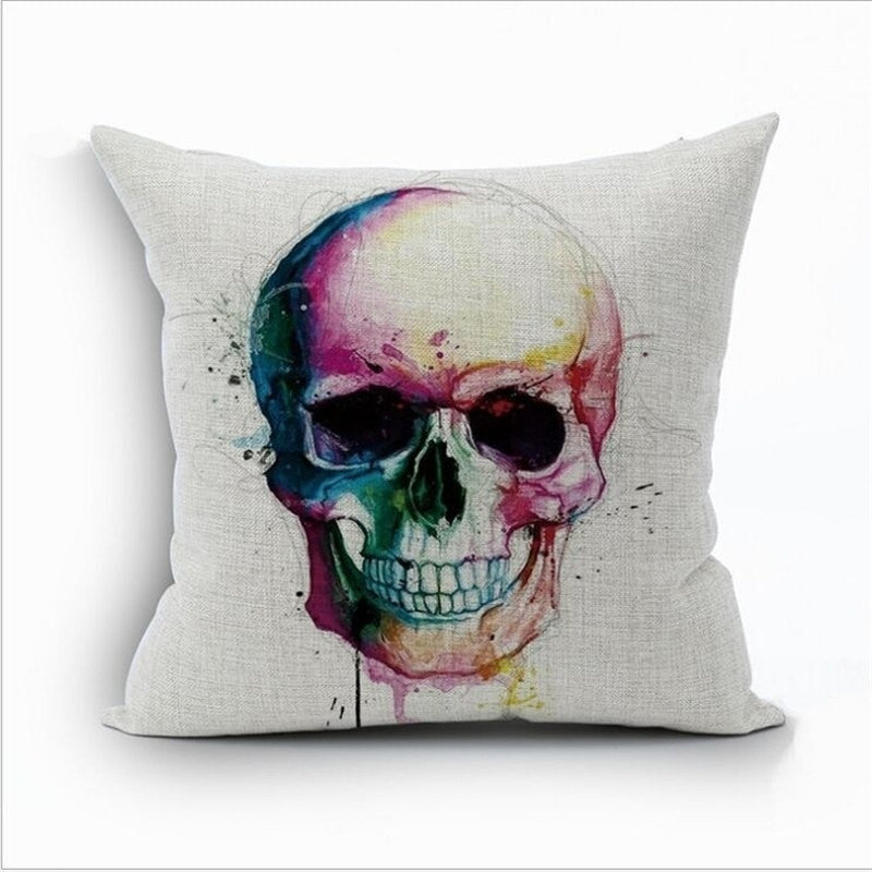 Skull Pillowcase Punk Skull Halloween Pillow Case Lovers Terror Crown Sugar Skull Skeleton 18x18 inches Throw Pillow Decorative-Dollar Bargains Online Shopping Australia