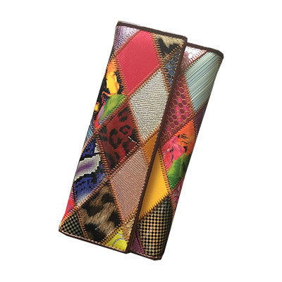 Fashion Long Genuine Leather Women Wallets Multicolor Patchwork Hasp Classic Female Clutch Carteira Feminina Women Purse Wallet-Dollar Bargains Online Shopping Australia