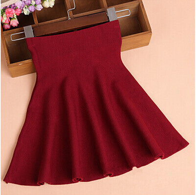 Spring Autumn High Waist Knitted Skirts Women Pleated mini Skirt Casual Elastic Flared Skirt Female midi Short Skirt Woman-Dollar Bargains Online Shopping Australia