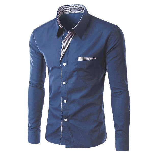 Brand Dress Shirts Mens Striped Shirt Slim Fit Chemise Homme Long sleeve Men Shirt Heren Hemden Slim Camisa Masculina-Dollar Bargains Online Shopping Australia