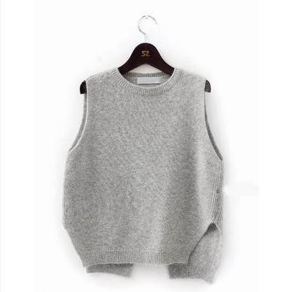 spring loose big yards female hedging sweater vest sweater vest round neck wool vest waistcoat jacket-Dollar Bargains Online Shopping Australia