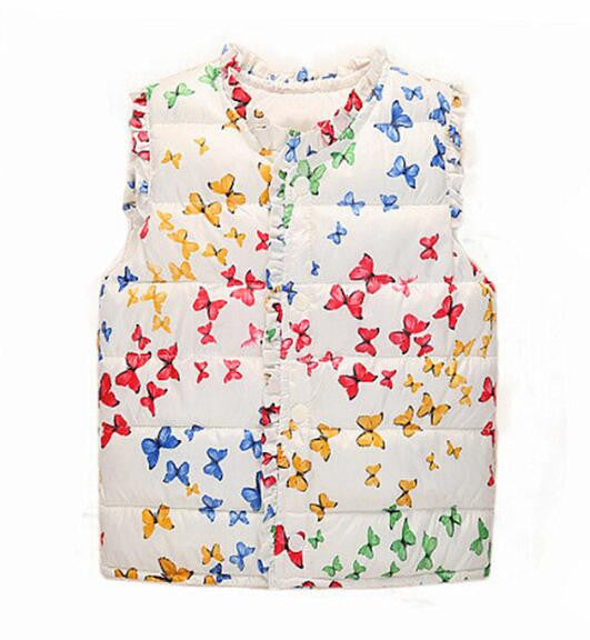 Girls Vests Children's Down Cotton Warm Vest Baby Girls Sweet Floral Waistcoat High Quality Kids Vest Outerwear 2-7 Years-Dollar Bargains Online Shopping Australia