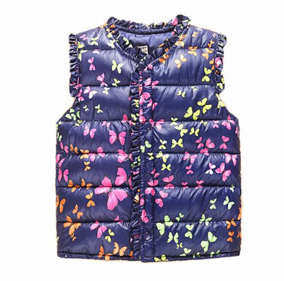 Girls Vests Children's Down Cotton Warm Vest Baby Girls Sweet Floral Waistcoat High Quality Kids Vest Outerwear 2-7 Years-Dollar Bargains Online Shopping Australia