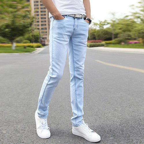 Men Elastic Casual Straight Jeans Mid Cowboy Pants Skinny Blue Men Brand Jeans Stretch Jeans Men Size 27-36 rwy801-Dollar Bargains Online Shopping Australia