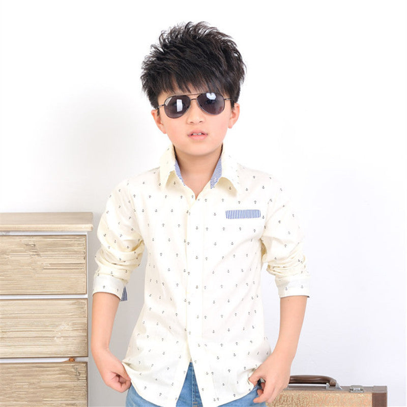 Spring Children kids fashion Print Anchors shirts , boys cotton shirts , boys tops clothing shirts-Dollar Bargains Online Shopping Australia