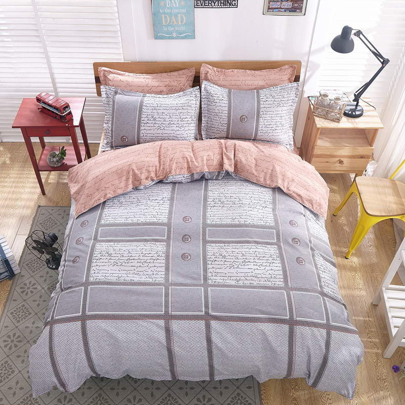 Spring and Autumn Cotton Bedding Sets Duvet Cover Bed Sheet Minimalist Style Checkered Fashion 3 / 4pcs Queen Full Twin Size-Dollar Bargains Online Shopping Australia