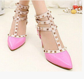 Women summer Pumps Ladies Sexy Pointed Toe Gladiator High Heels Fashion Buckle Studded Stiletto Sandals Shoes 5C08-Dollar Bargains Online Shopping Australia