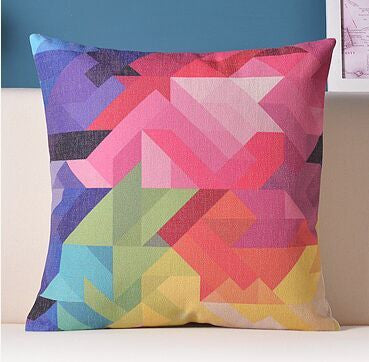 Geometry colorful printedpillow linen cushion abstract brief north european style cushion sofa throw pillow-Dollar Bargains Online Shopping Australia