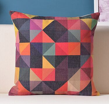 Geometry colorful printedpillow linen cushion abstract brief north european style cushion sofa throw pillow-Dollar Bargains Online Shopping Australia