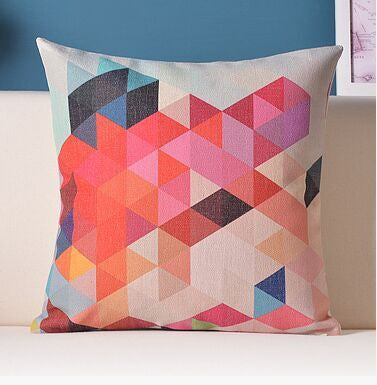 Geometry colorful printedpillow linen cushion abstract brief north european style cushion sofa throw pillow-Dollar Bargains Online Shopping Australia