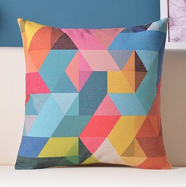 Geometry colorful printedpillow linen cushion abstract brief north european style cushion sofa throw pillow-Dollar Bargains Online Shopping Australia