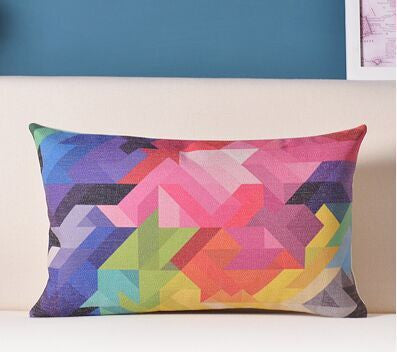 Geometry colorful printedpillow linen cushion abstract brief north european style cushion sofa throw pillow-Dollar Bargains Online Shopping Australia