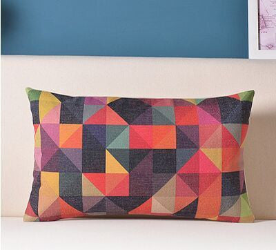 Geometry colorful printedpillow linen cushion abstract brief north european style cushion sofa throw pillow-Dollar Bargains Online Shopping Australia