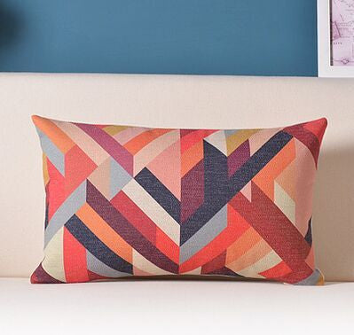 Geometry colorful printedpillow linen cushion abstract brief north european style cushion sofa throw pillow-Dollar Bargains Online Shopping Australia