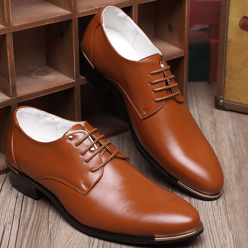 Fashion High Quality Genuine Pointed Leather Men Oxfords Lace-Up Business Men Shoes Men Dress Shoes Leather Shoes BRM-423-Dollar Bargains Online Shopping Australia
