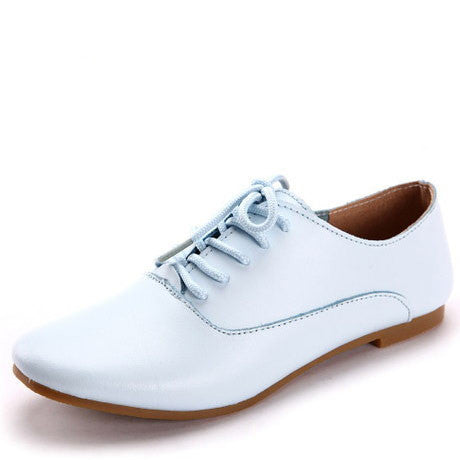 Real leather Classic Women Oxfords Shoes Fashion Girls Casual Flats Lace Up Loafers Pointed Toe Driving Shoe Size 35-40-Dollar Bargains Online Shopping Australia